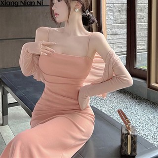Xiang Nian Ni Đầm Ôm Dáng Màu Trơn Phong Cách Hoàng Gia Quyến Rũ Nóng Bỏng Cho Nữ
