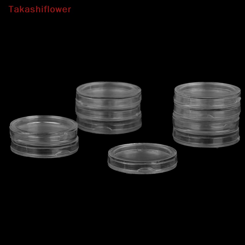 Set 10 Hộp Tròn Trong Suốt Đựng Tiền Xu 22.5mm Tiện Dụng