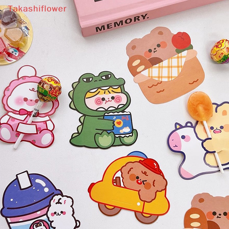 Set 50 Tấm Thiệp Giấy Họa Tiết Hoạt Hình Kẹo Mút Dễ Thương