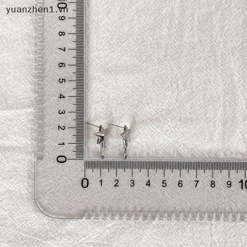 Bông Tai Hình Ngôi Sao Đính Đá Zircon Đơn Giản Cá Tính Phong Cách Hàn Quốc Cho Nữ