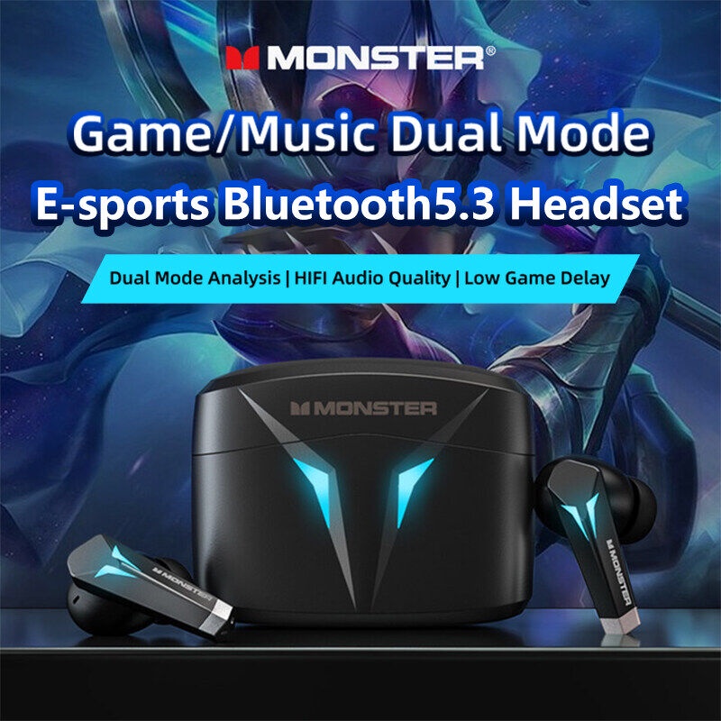 Monster Tai Nghe XKT06 Không Dây 100% Bluetooth 5.3 TWS Âm Thanh Nổi HIFI Có Mic 300mAh Cho Game Thủ Hoặc Thể Thao