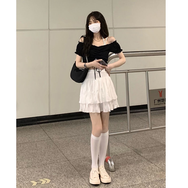 Set Áo Thun Ngắn Tay + Chân Váy Thời Trang Dành Cho Nữ