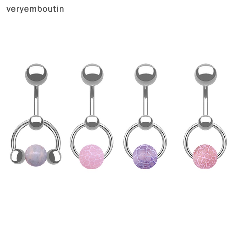 Khuyên Rốn Bằng Thép Không Gỉ Đính Đá Tự Nhiên Thời Trang Cho Nữ