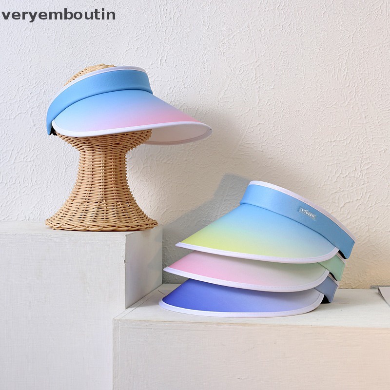Nón Rộng Vành Che Phủ Mặt Chống Tia UV Màu Sắc Gradient Dành Cho Nữ