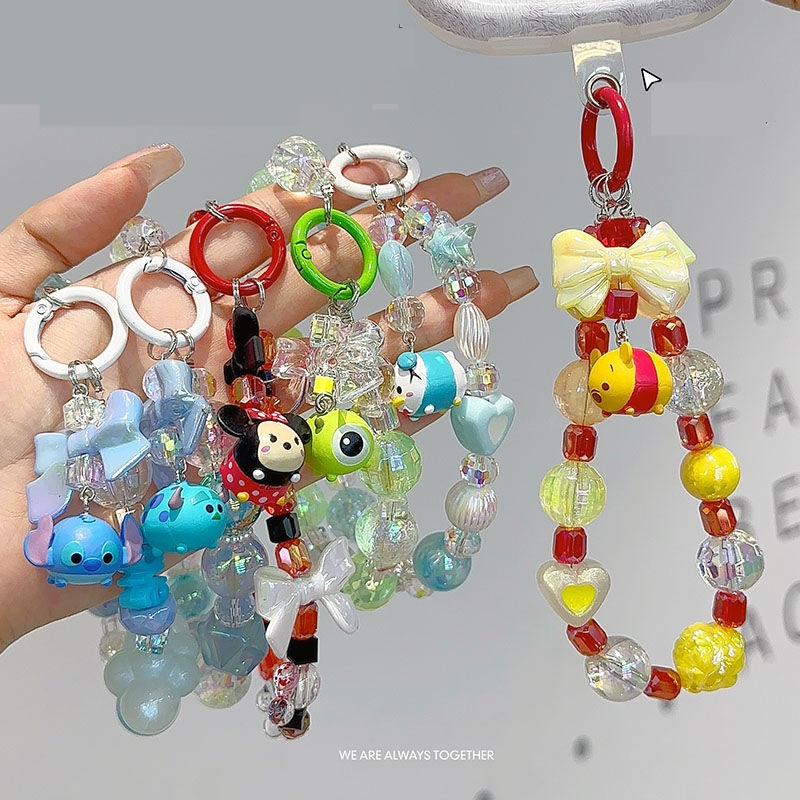 [Dây Đeo Điện Thoại] Vòng Tay Chuỗi Hạt Pha Lê Disney Phong Cách Ins Phổ Biến