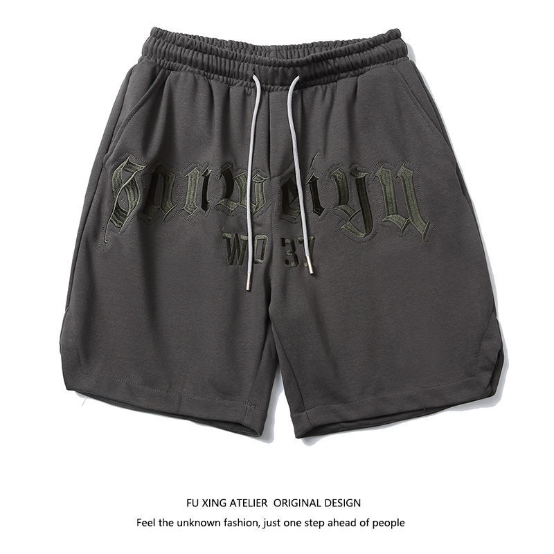 Quần Short Thể Thao Ống Rộng Thêu Chữ Phong Cách Hip Hop Âu Mỹ Hàng Mới 2023 Dành Cho Bạn Nam