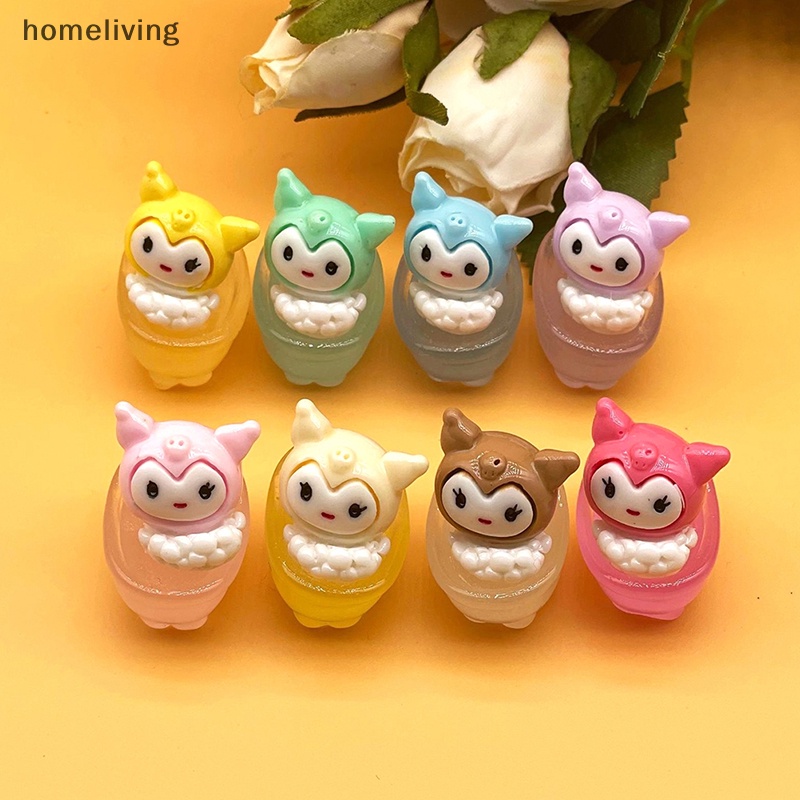 Set 2 Đồ trang trí Bồn Tắm Kuromi Mini Dạ Quang Dùng Trang Trí Tiểu Cảnh
