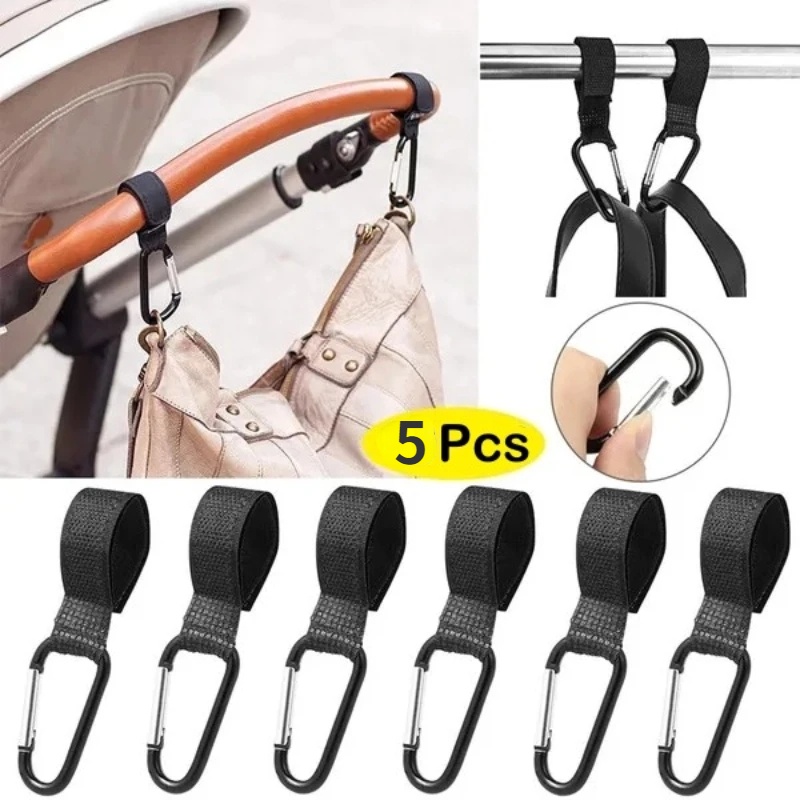 Bộ 2 / 5 Phụ Kiện Xe Đẩy Em Bé Xoay 360 Độ 360 Độ° Móc Treo Túi Mua Sắm Gắn Xe Đẩy Em Bé Bằng Hợp Kim Nhôm Có Thể Xoay Được
