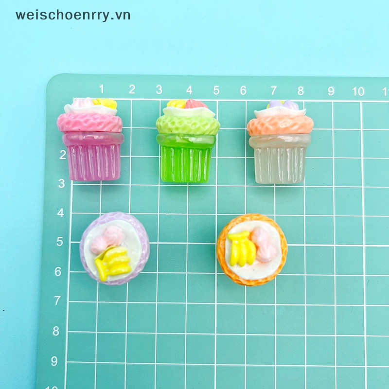 Set 2 Đồ trang trí Cốc Bánh Kem Phát Sáng Mini Độc Đáo