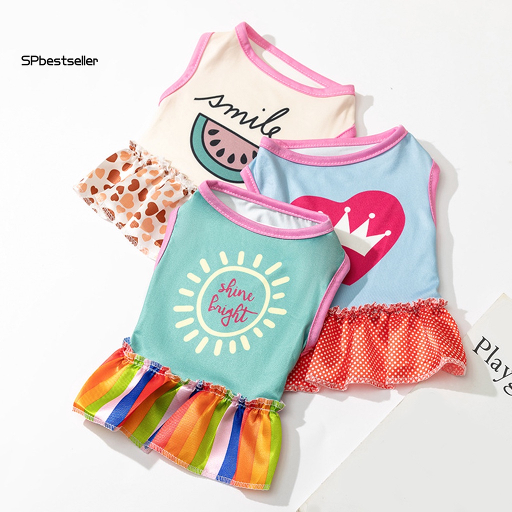 Spbestsellkr Đầm Công Chúa Hai Lớp Cổ Tròn Thấm Hút Mồ Hôi Dễ Giặt Nhanh Không Lộ Hàng Cho Thú Cưng