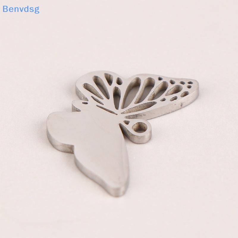 Hạt Charm Lỗ Bướm Rỗng Bằng Thép Không Gỉ Đơn Giản