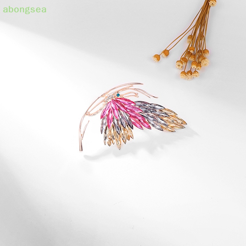 Abongsea Ghim Cài Áo Hình Bướm Đính Pha Lê Màu Gradient Kiểu Pháp Thanh Lịch Cao Cấp