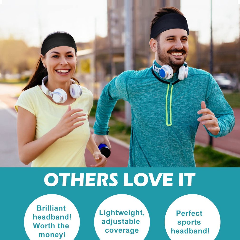 Hairband Sweat-Absorbent Men Women Sports Safety Moisture-Wicking Professional Wear-Resistant Lightweight Headband [Q/5]