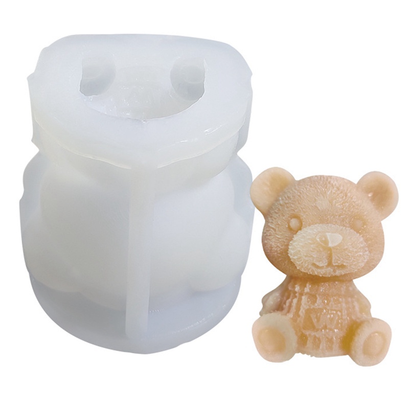 Khuôn Silicone Làm Đá / Bánh Hình Gấu Teddy 3D
