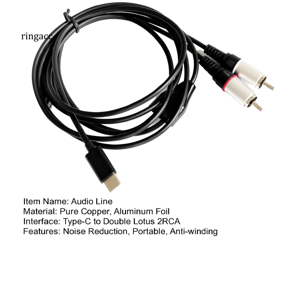 Dây Cáp Âm Thanh RGA Chuyển Đổi Cổng Type-C Sang 2RCA Chuyên Dụng