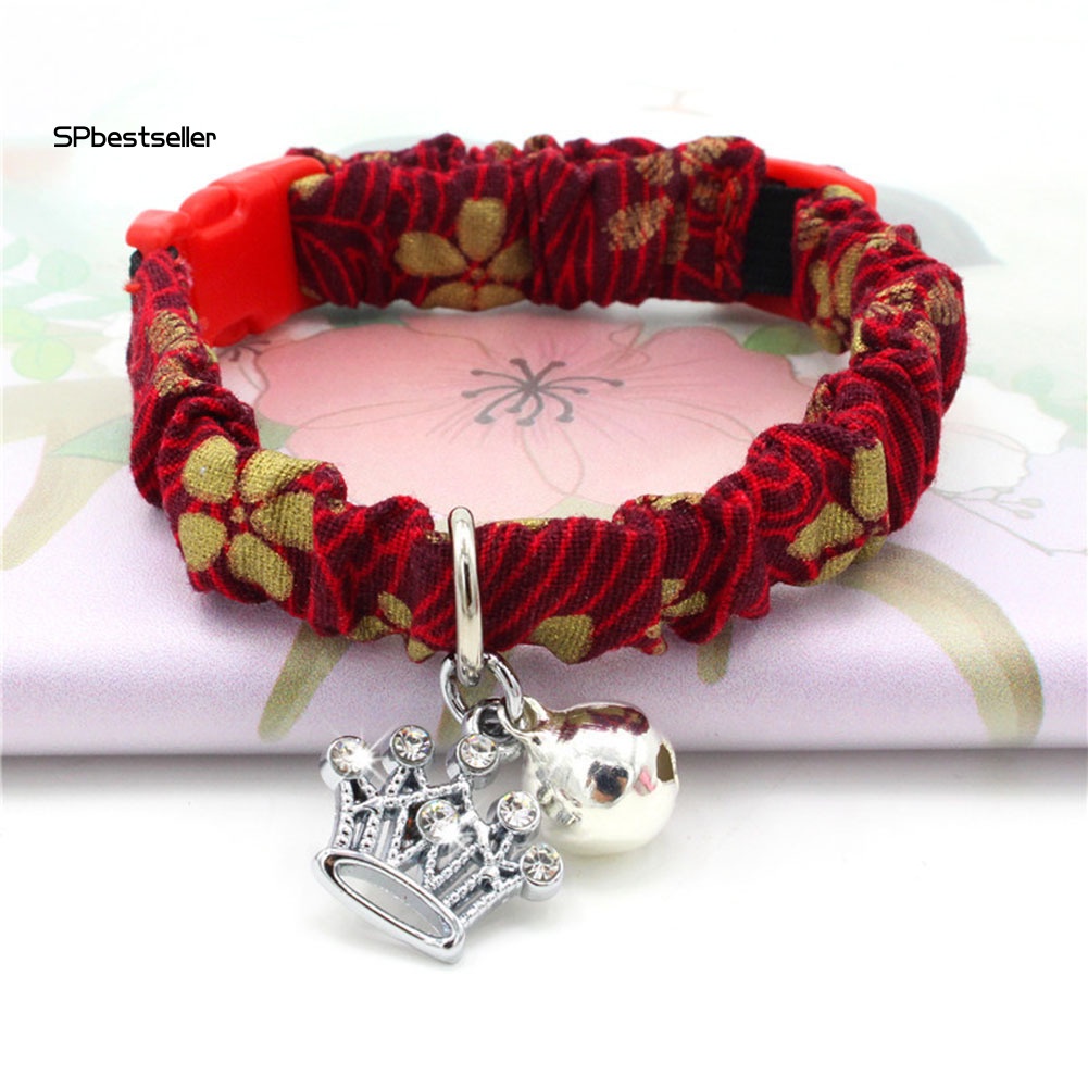 Vòng Cổ Co Giãn Có Chuông Hình Vương Miện Cho Thú Cưng