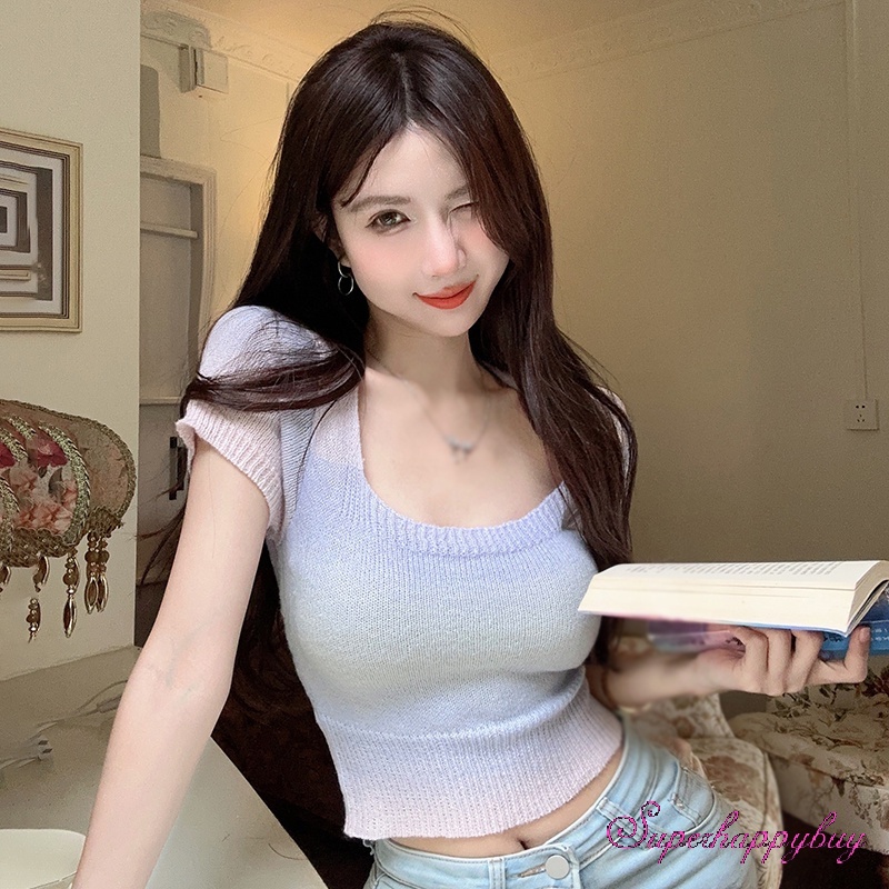 Áo Thun Croptop Tay Ngắn Dáng Ôm Thời Trang Mùa Hè Dành Cho Nữ