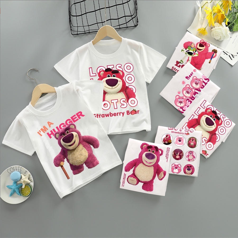 Áo Thun in hình Gấu dâu Lotso cực dễ thương cho bé SIÊU ĐẸP