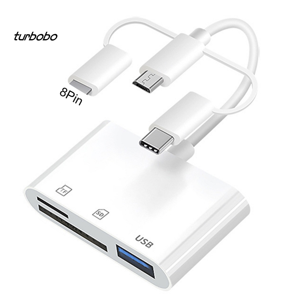 Đầu Đọc Thẻ Nhớ SD / TF / OTG Cổng Micro USB 3.0 Type-C Chống Sốc Nhỏ Gọn Tiện Lợi Dành Cho Notebook 8Pin