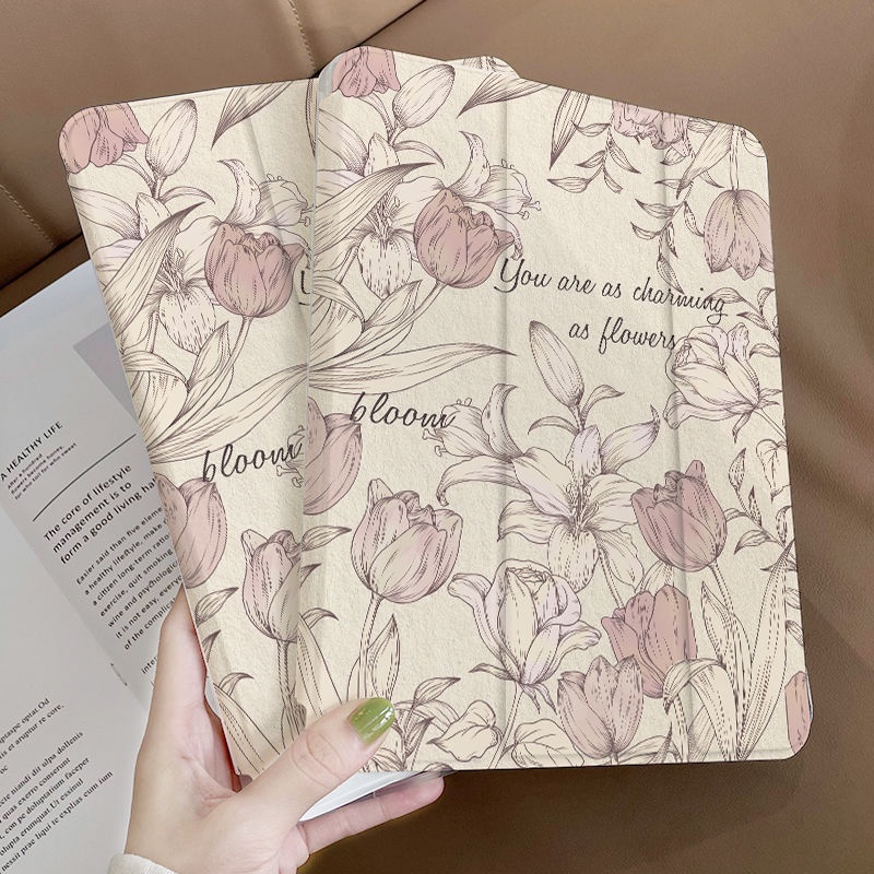 Ốp Máy Tính Bảng Trong Suốt Hình Hoa Cho iPad gen9 10.2 / air4 10.9 / pro 11 / pro 12.9 / gen5gen6 9.7 / air 310.5 / gen10 2022 / mini4 5 7.9 / mini6