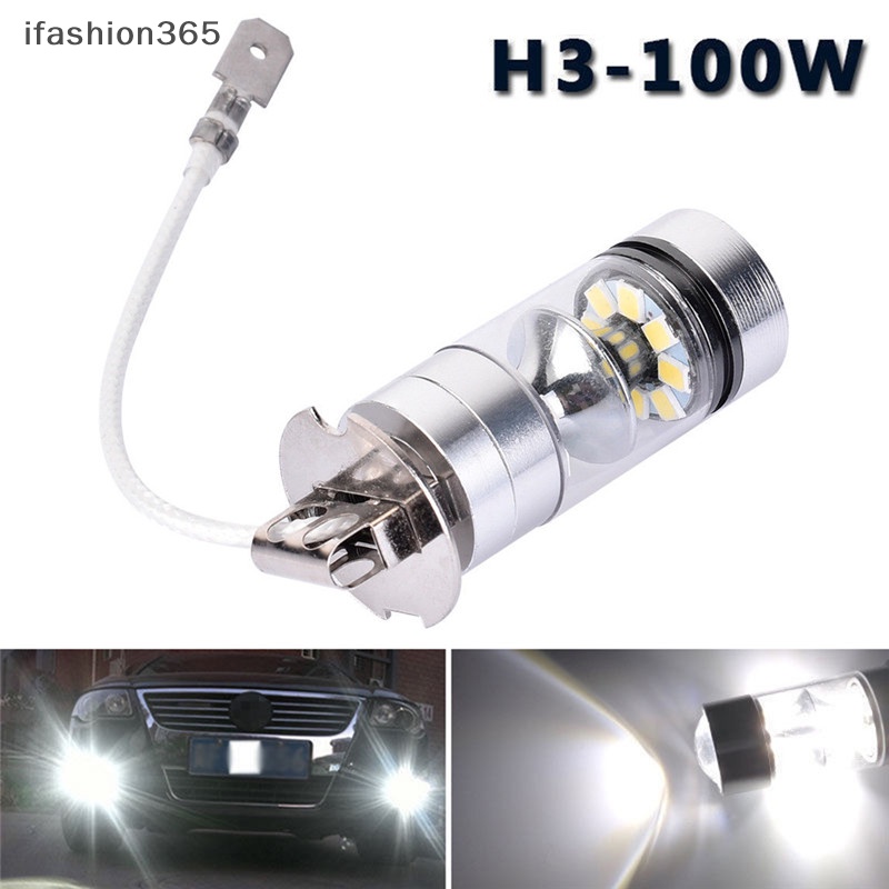 Set 2 Đèn LED Ánh Sáng Trắng 100W H3 2828 DRL 1000LM Năng Lượng Cao Cho Xe Hơi ifashion365