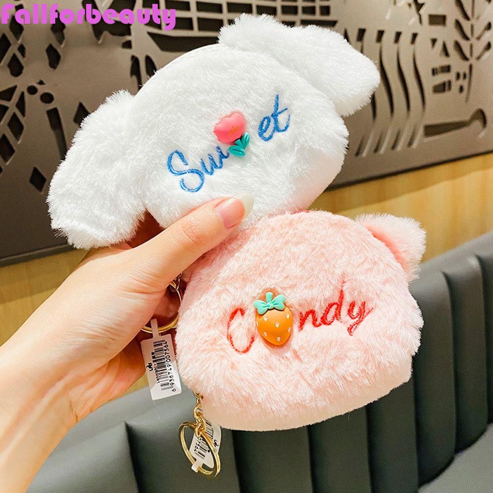 Fallforbeauty Ví Đựng Tiền Xu / Thẻ / Xe Buýt Hình Thỏ / Dâu Tây Nhồi Bông Nhỏ Nhắn Có Thể Dùng