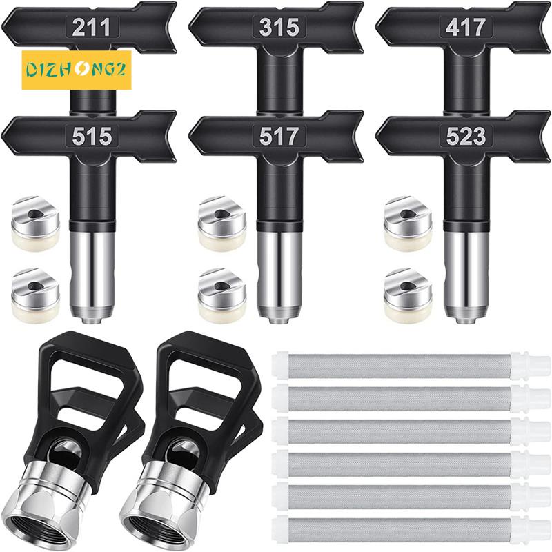 Đầu phun 14 cái Đầu phun sơn với Bộ phận bảo vệ đầu phun sơn không khí hoặc Bộ phận máy phun không khí