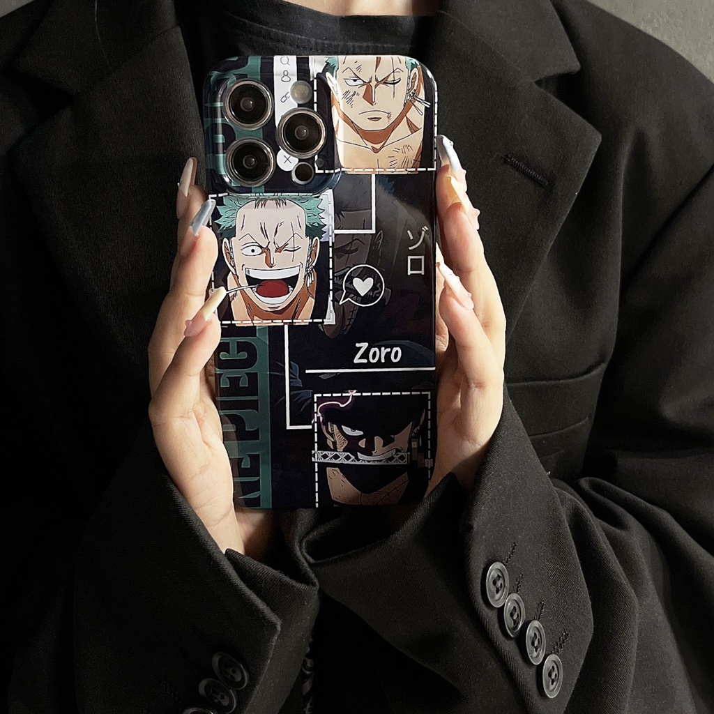 Ốp Điện Thoại Nhựa PC Cứng Chống Sốc Hình One Piece Luffy Zoro Cho iPhone 14 13 12 11 Pro Max
