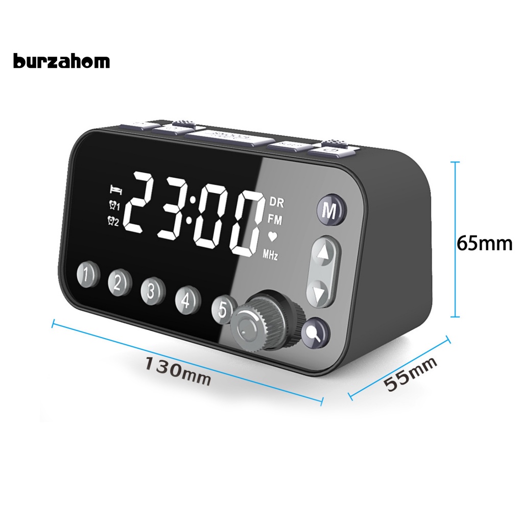 Đồng Hồ Báo Thức Kiêm Đài FM / DAB Kỹ Thuật Số Màn Hình LED Hai Cổng USB Có Thể Điều Chỉnh Âm Lượng