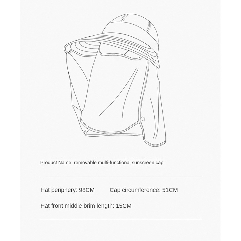 Mũ Chống Nắng Kèm Tấm Che Mặt Chống Tia Uv Cao Cấp Thời Trang Mùa Hè Cho Nữ