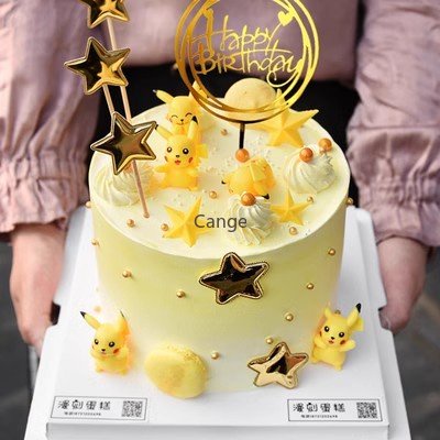 Phụ Kiện Trang Trí Bánh Kem Sinh Nhật Hình Pokemon pet Pokémon Cho Bé