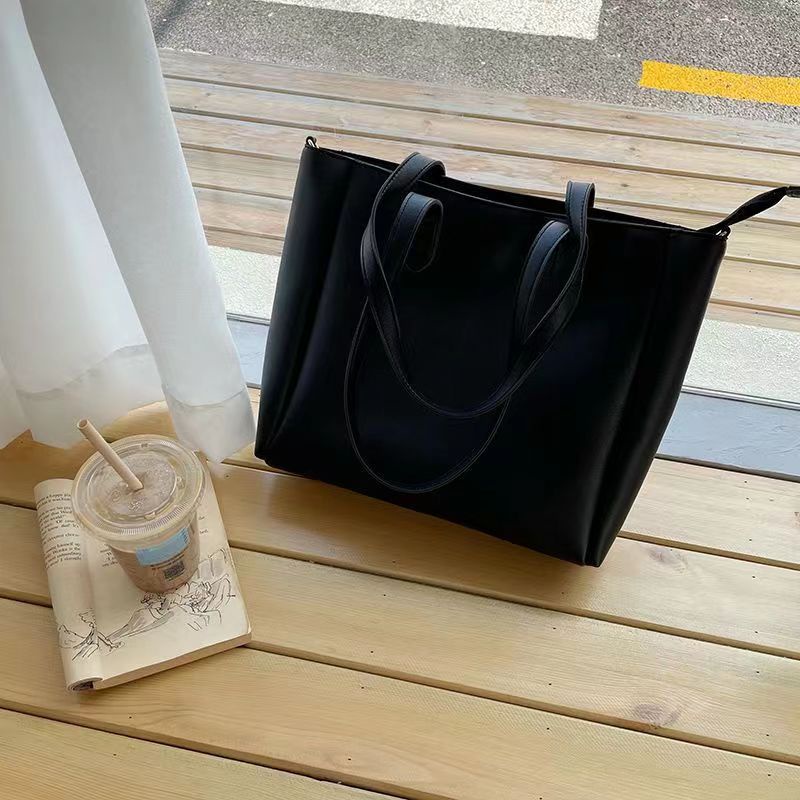 Túi tote Đeo Vai Cỡ Lớn Màu Trơn Có Khóa Kéo Thời Trang Cho Nữ