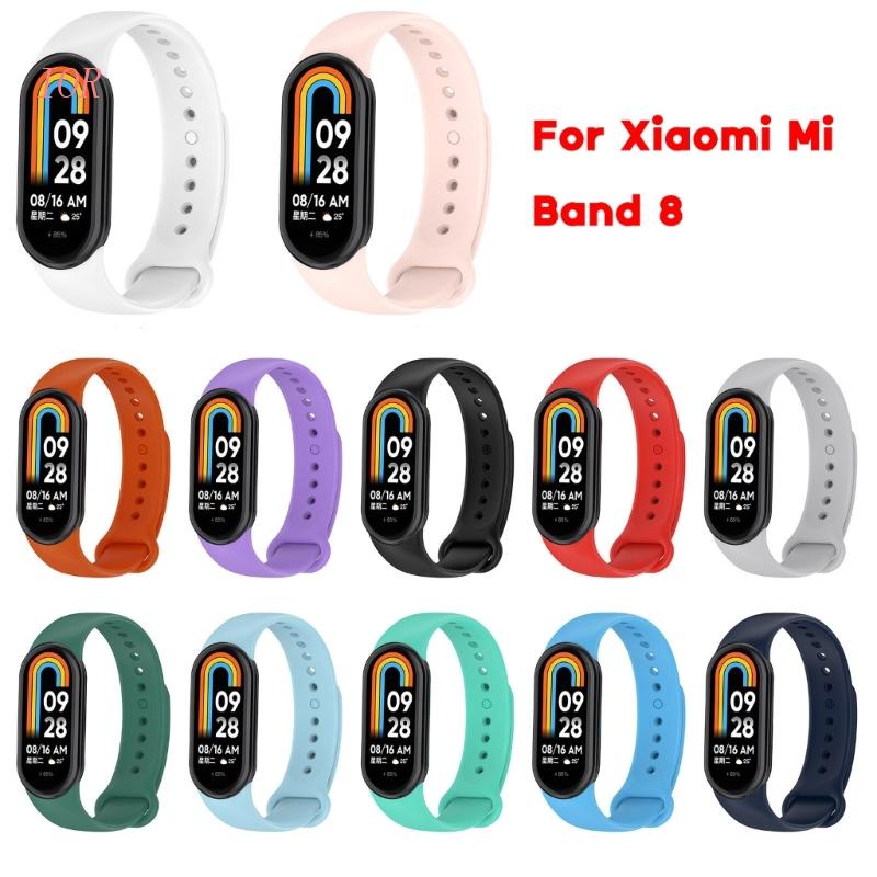Dây Đeo Thay Thế Chất Liệu Silicon Màu Trơn Chống Thấm Nước Cho Mi Band 8