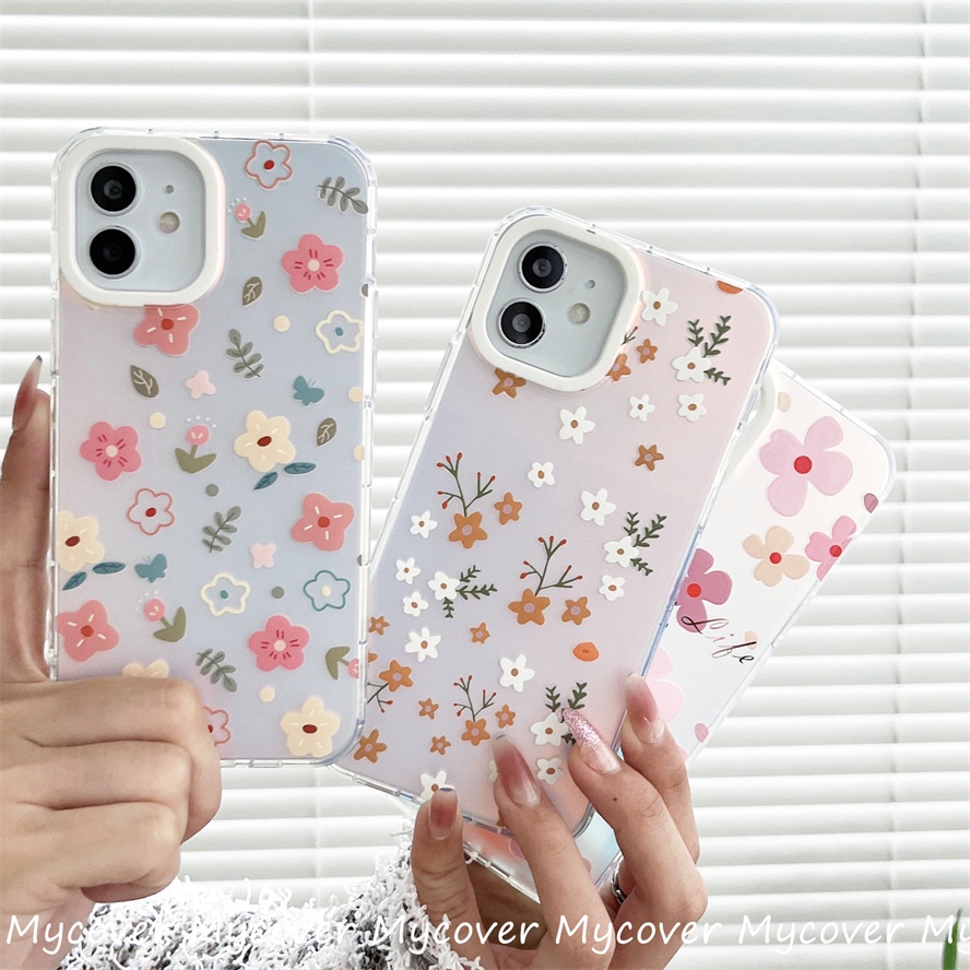 Ốp Điện Thoại Silicon Mềm Họa Tiết Hoa Màu Gradient Cho iPhone 14 13 12 11 Pro Max X XR Xs Max 6 7 8 Plus