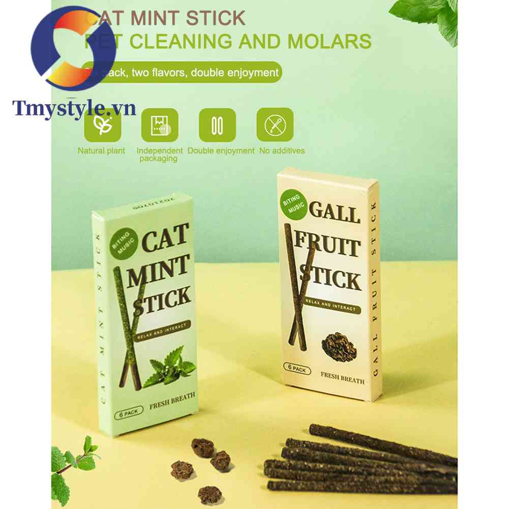 Set 6 Que Gỗ Đồ Chơi Ngậm Cắn Siêu Thú Vị Dành Cho Mèo Cưng