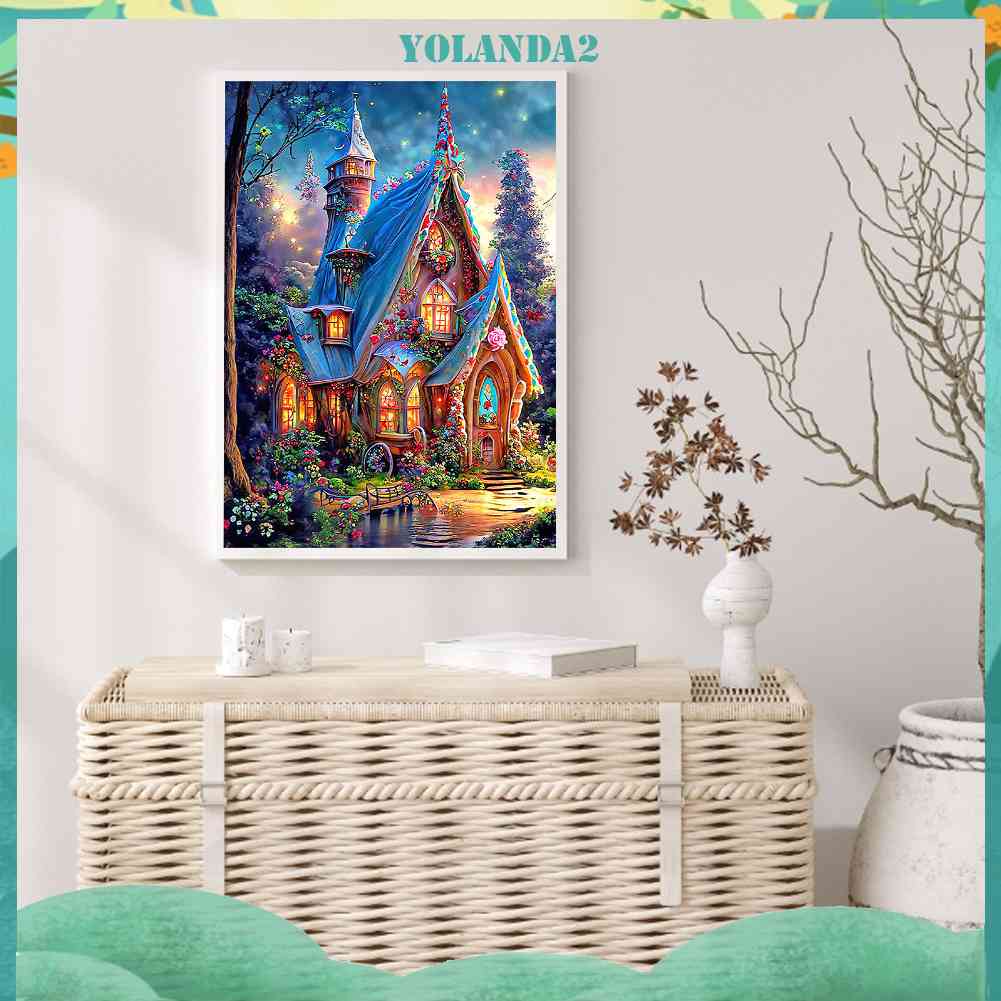 Tranh Đính Đá Kim Cương Toàn Bộ 5D DIY Hình Vẽ Ngôi Nhà Mơ Ước