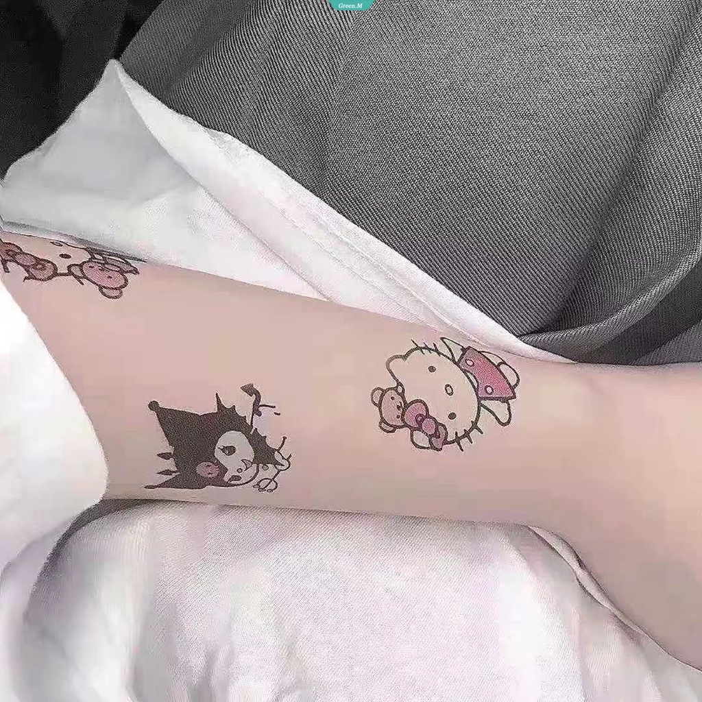 Miếng Dán Hình Xăm Hoạt Hình My Melody Kuromi Dễ Thương Chống Nước Lâu Trôi Làm Quà Tặng Cho Học Sinh
