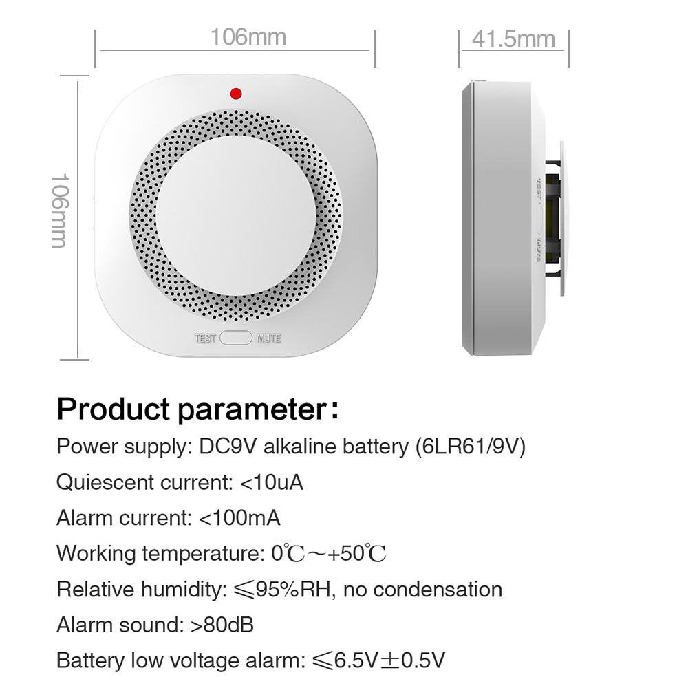 Thiết Bị Phát Hiện Khói Thông Minh Kết Nối WiFi Đa Năng Tiện Dụng Cho Gia Đình