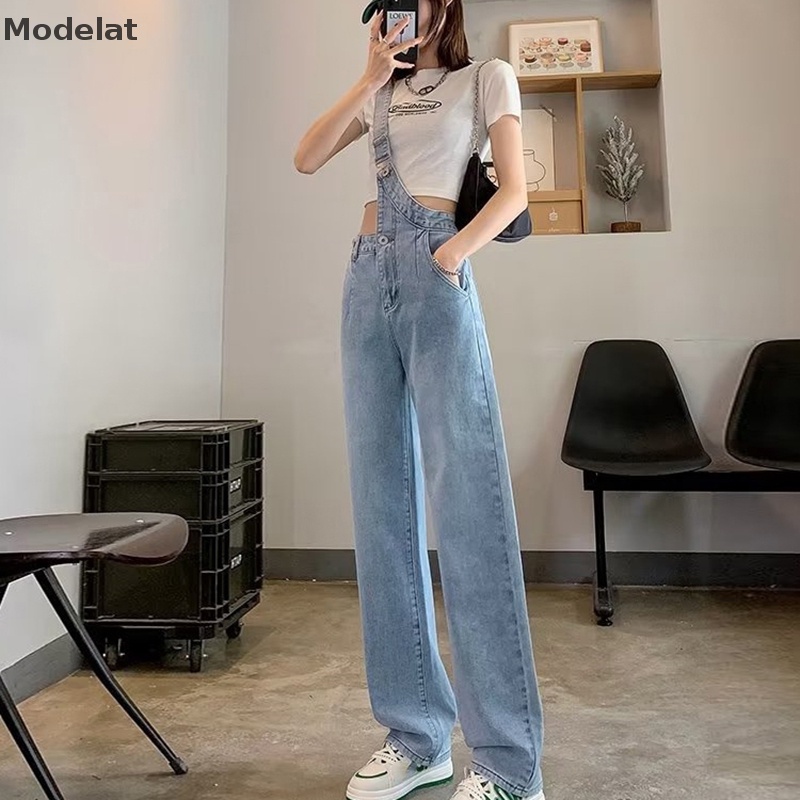 Quần Denim Lưng Cao Dáng Rộng Phong Cách Thời Trang Âu Mỹ Dành Cho Nữ
