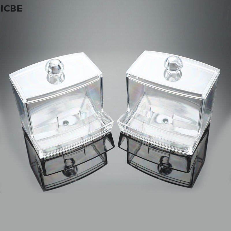 Hộp Đựng Tăm Bông / Bông Tẩy Trang Bằng Acrylic Trong Suốt Nhỏ Gọn Tiện Lợi