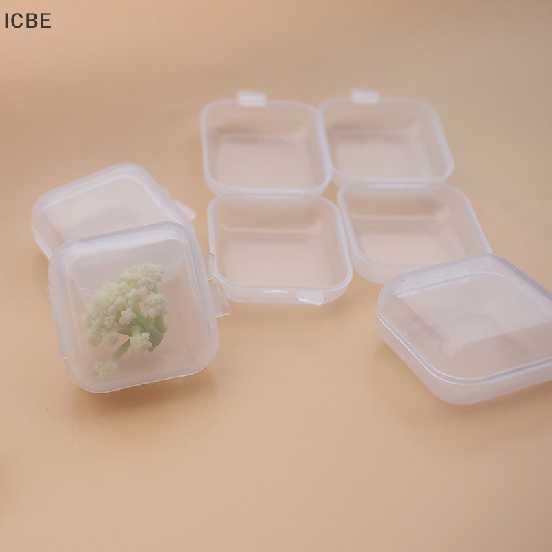 Set 10 Hộp Nhựa Mini Trong Suốt Dùng Để Đựng Trang Sức
