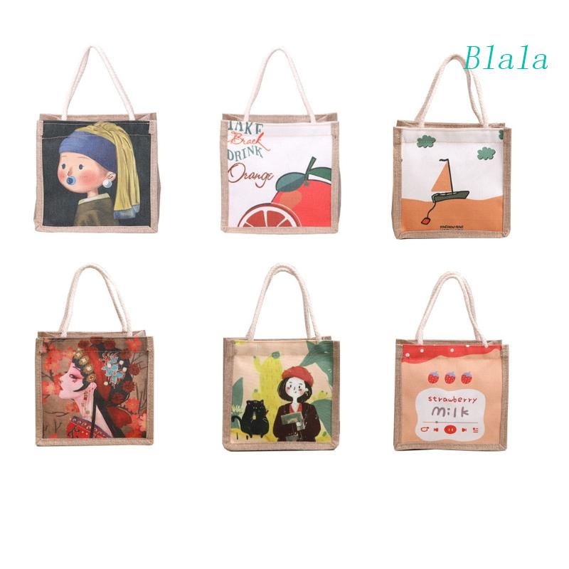 Túi Xách Vải Canvas In Họa Tiết Vintage Thời Trang Cho Nữ