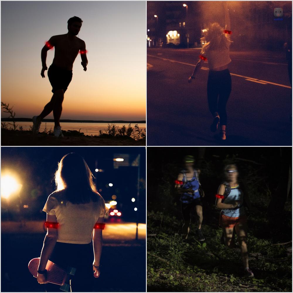 Vòng Đeo Tay Đèn LED Phản Quang An Toàn Cho Hoạt Động Thể Thao Ngoài Trời