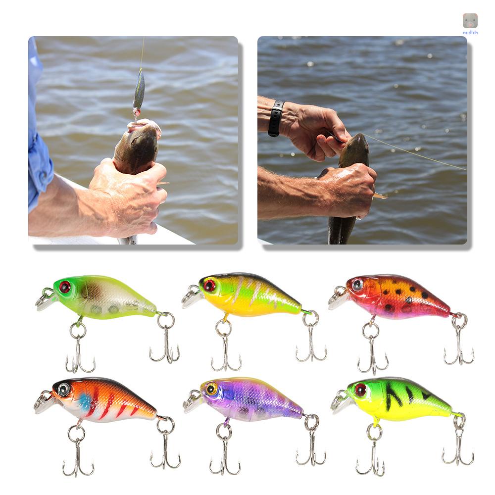Lixada Bộ 6 Mồi Giả Câu Cá 4.4g 43mm 0.3-0.6m #Set 10 Móc 10 Lưỡi Câu Chất Lượng Cao