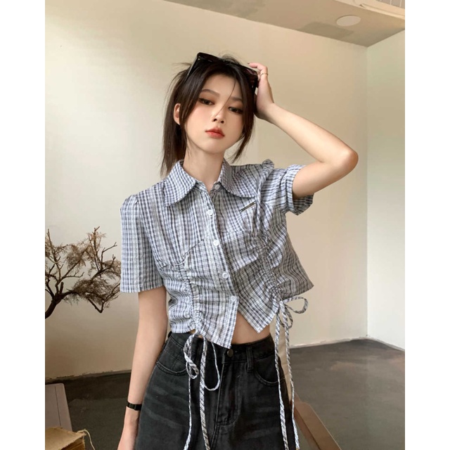 Áo croptop NZN cổ polo thời trang dành cho nữ