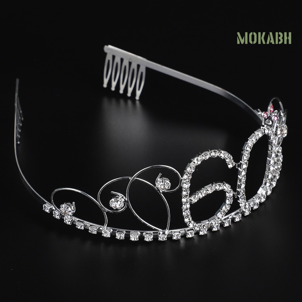 [Mok Abh] Cài Tóc Hình Vương Miện Số 60 Đính Đá Tuyệt Đẹp Cho Cô Dâu