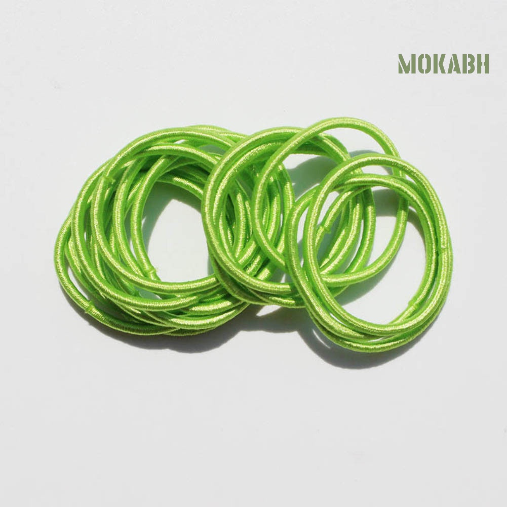 Set 10 Dây Cột Tóc Co Giãn Màu Trơn Đơn Giản Cho Bé Gái Giá Đỡ