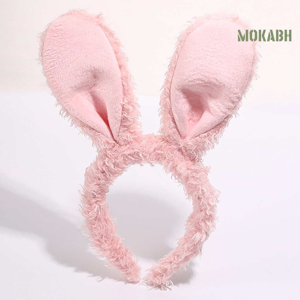 Băng Đô Tai Thỏ Bằng Vải Bông Chống Trượt Dễ Thương