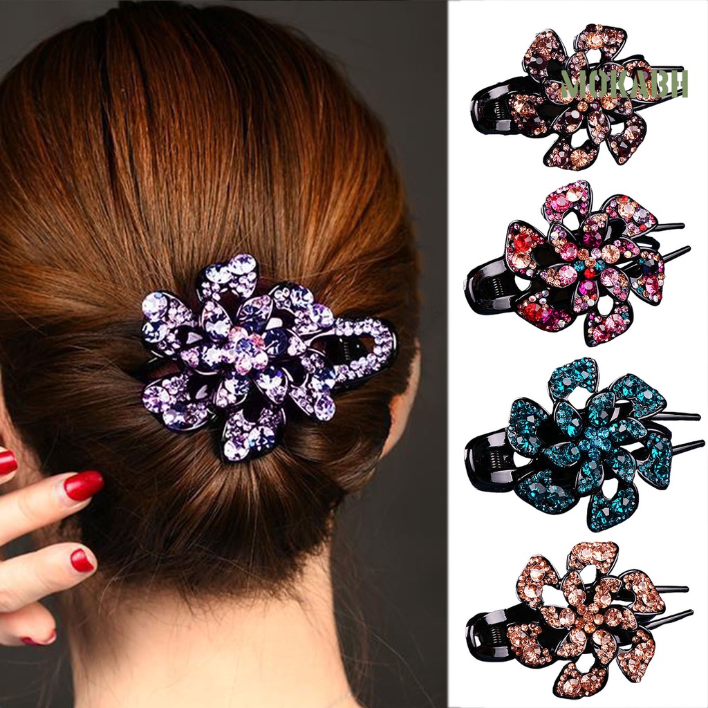 Kẹp Tóc Đính Đá Chống Trượt Bằng Chất Liệu Acrylic Thời Trang Dành Cho Nữ