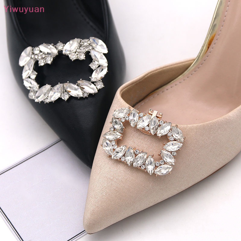 1 Kẹp Giày Cao Gót Đính Pha Lê Mới Cho Cô Dâu